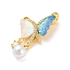 Brass with Cubic Zirconia and Plastic Pendants KK-Z032-01C-G-2