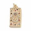 Brass Micro Pave Colorful Cubic Zirconia Pendants KK-E068-VF024-1