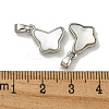 Rack Plating Brass Pave Natural White Shell Butterfly Charms KK-U025-01P-01-3