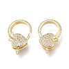 Brass Micro Pave Clear Cubic Zirconia Lobster Claw Clasps ZIRC-Q024-15G-2