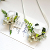 2Pcs 2 Style Silk Cloth Imitation Rose Corsage Boutonniere AJEW-CP0001-61A-6