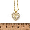 Brass Clear Cubic Zirconia Pendant Necklaces for Women NJEW-A039-02A-G-5