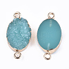 Electroplate Druzy Resin Links connectors RESI-S366-08B-2