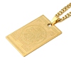 201 Stainless Steel Islamic Allah Rectangle Twisted Chain Necklaces NJEW-Q002-07G-1