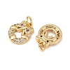 Christmas Brass Micro Pave Cubic Zirconia Charms KK-L255-18G-02-2