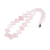 Natural Rose Quartz Round & Cone Beaded Necklaces NJEW-N064-03N-2