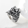Punk Style 304 Stainless Steel Dragon Finger Rings for Men UN0454-4-1