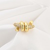 Rack Plating Brass Micro Pave Clear Cubic Zirconia Cuff Rings for Women RJEW-M028-117G-1