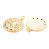 Rack Plating Brass Micro Pave Colorful Cubic Zirconia Pendants KK-N233-189B-01-3