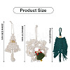 3Pcs 3 Style Christmas Theme Cotton Weave Pendant Decorations HJEW-CF0001-13-3