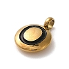 304 Stainless Steel Black Enamel Charms STAS-R009-01G-O-2