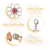 Woven Net/Web with Feather Tibetan Style Alloy Pendant Decorations HJEW-KS0001-03-4