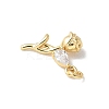 Brass Micro Pave Clear Cubic Zirconia Pendants KK-Q031-02G-2