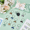 32 Pcs 8 Colors Natural Gemstone Tree of Life Keychains KEYC-PH01571-4