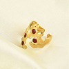 Irregular 304 Stainless Steel Enamel Wide Open Cuff Rings for Women LS-RJEW-G338-12G-01-2