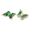 Brass Pave Faceted Glass Connector Charms FIND-Z020-04K-2