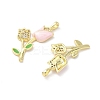 Brass Micro Pave Cubic Zirconia with Enamel Pendants KK-Z134-05G-02-2