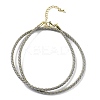 Polyester Cord Braided Necklace Makings MAK-L043-03G-25-1