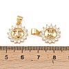 Brass Micro Pave Clear Cubic Zirconia Charms KK-F919-35G-3