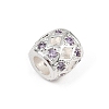 Hollow Barrel Rack Plating Brass Cubic Zirconia European Beads KK-L236-06S-2