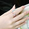 Exquisite Engagement Rings Brass Czech Rhinestone Finger Rings for Women RJEW-BB02141-7-5