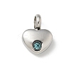 304 Stainless Steel Rhinestone Pendants STAS-R139-01P-01-1