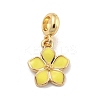 Rack Plating Alloy Enamel Flower European Dangle Charms FIND-B034-55G-04-1