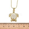 Summer Beach Brass Pave Cubic Zirconia Turtle Pendant Necklaces for Women NJEW-U039-02G-02-5