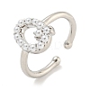 Rack Plating Brass Open Cuff Rings for Women RJEW-F162-01P-Q-1