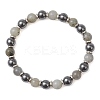 Non-Magnetic Synthetic Hematite & Natural Labradorite Beads Stretch Bracelets for Women Men BJEW-JB13404-2