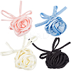 4Pcs 4 Colors 3D Rose Satin Fabric Wrap Choker Necklaces for Women NJEW-CY0001-02-1