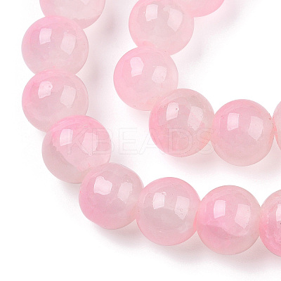 Crackle Baking Paint Imitation Jade Glass Beads Strands LS-DGLA-T003-10mm-01-1