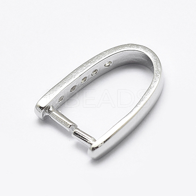 Anti-Tarnish Rhodium Plated 925 Sterling Silver Micro Pave Cubic Zirconia Pendant Bails STER-P034-09P-1