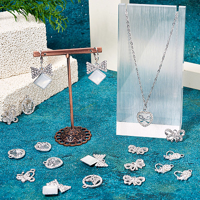 24Pcs 6 Styles Alloy Crystal Rhinestone Pendants FIND-TA0006-20P-1