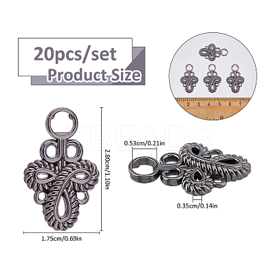 20Pcs Knot Zinc Alloy Adjustable Jean Button Pins FIND-FH0017-91B-1