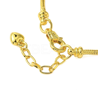 Brass Round Snake Chains Bracelets for Women BJEW-D041-02G-1