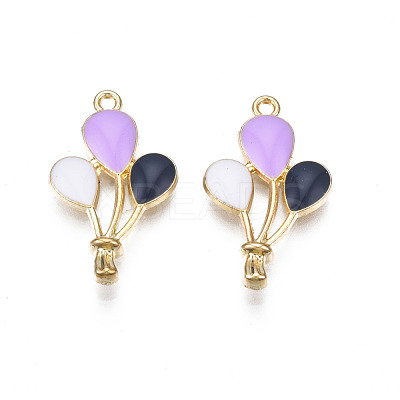 Rack Plating Alloy Enamel Pendants ENAM-N055-089B-1