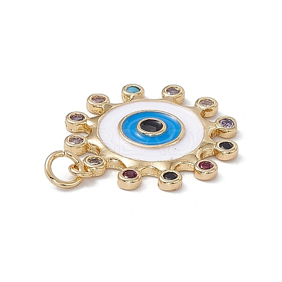 Brass Colorful Cubic Zirconia Pendants KK-E068-VA207-2-1