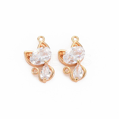 Brass Inlaid Cubic Zirconia Pendants KK-S364-248-1