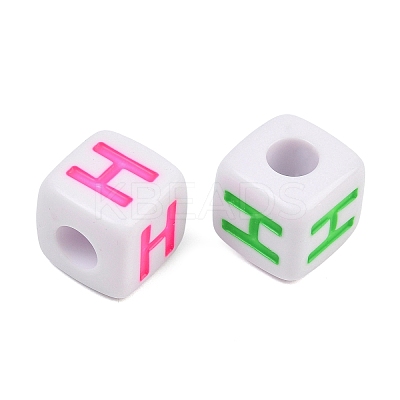 Opaque Acrylic Enamel European Beads AC-ACBA1794-04H-1