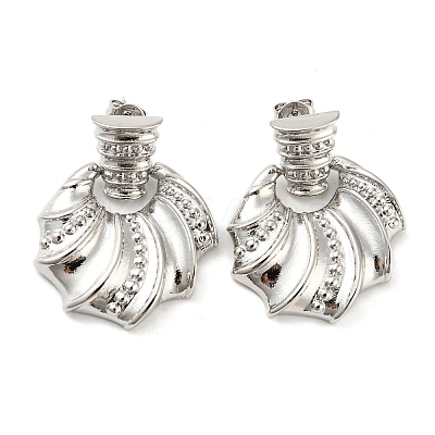 Brass Dangle Stud Earrings EJEW-C066-15P-1