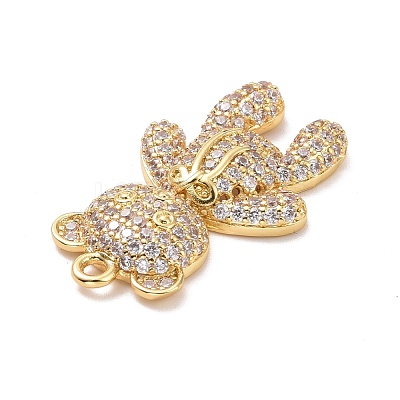 Eco-friendly Brass Micro Pave Clear Cubic Zirconia Pendants KK-D079-02G-1
