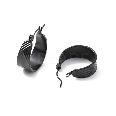 Ion Plating(IP) 304 Stainless Steel Thick Hoop Earrings for Women EJEW-P198-04EB-1