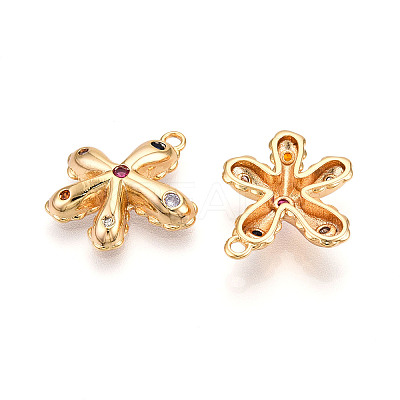 Brass Micro Pave Cubic Zirconia Pendants KK-N262-113A-G-1