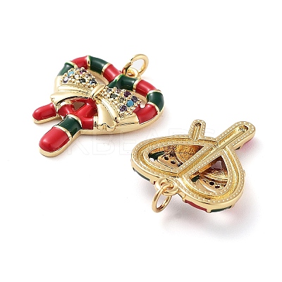 Christmas Theme Rack Plating Brass Pendants KK-M280-11F-G-1