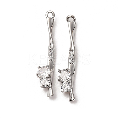 Brass Micro Pave Cubic Zirconia Pendants KK-Z112-03P-1