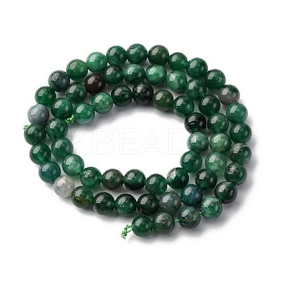 Natural Fuchsite Beads Strands G-K393-A02-6mm-1