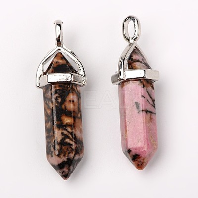 Natural Rhodonite Double Terminated Pointed Pendants G-F295-05D-1