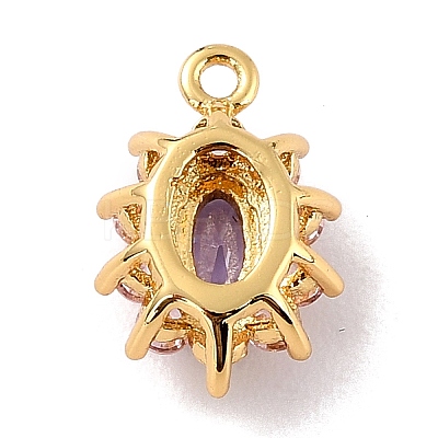 Eco-Friendly Brass Micro Pave Cubic Zirconia Charms ZIRC-C027-12G-04-RS-1