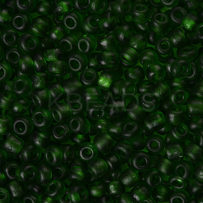 6/0 Frosted Round Glass Seed Beads X-SEED-A008-4mm-M7-1